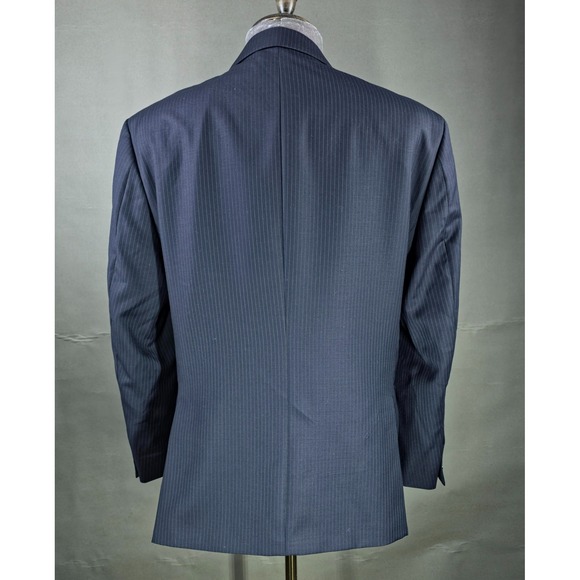 Tommy Hilfiger Sport Coat Mens 44S Navy Pinstriped 100% Wool Quiet Luxury NWT - Picture 4 of 10